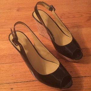 Black Patent Leather Wedges